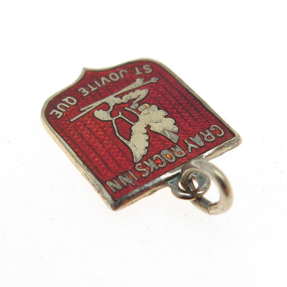 BMCO 925 Sterling Silver Vintage Enamel "Gray Rocks Inn St. Jovite QUE" Pendant