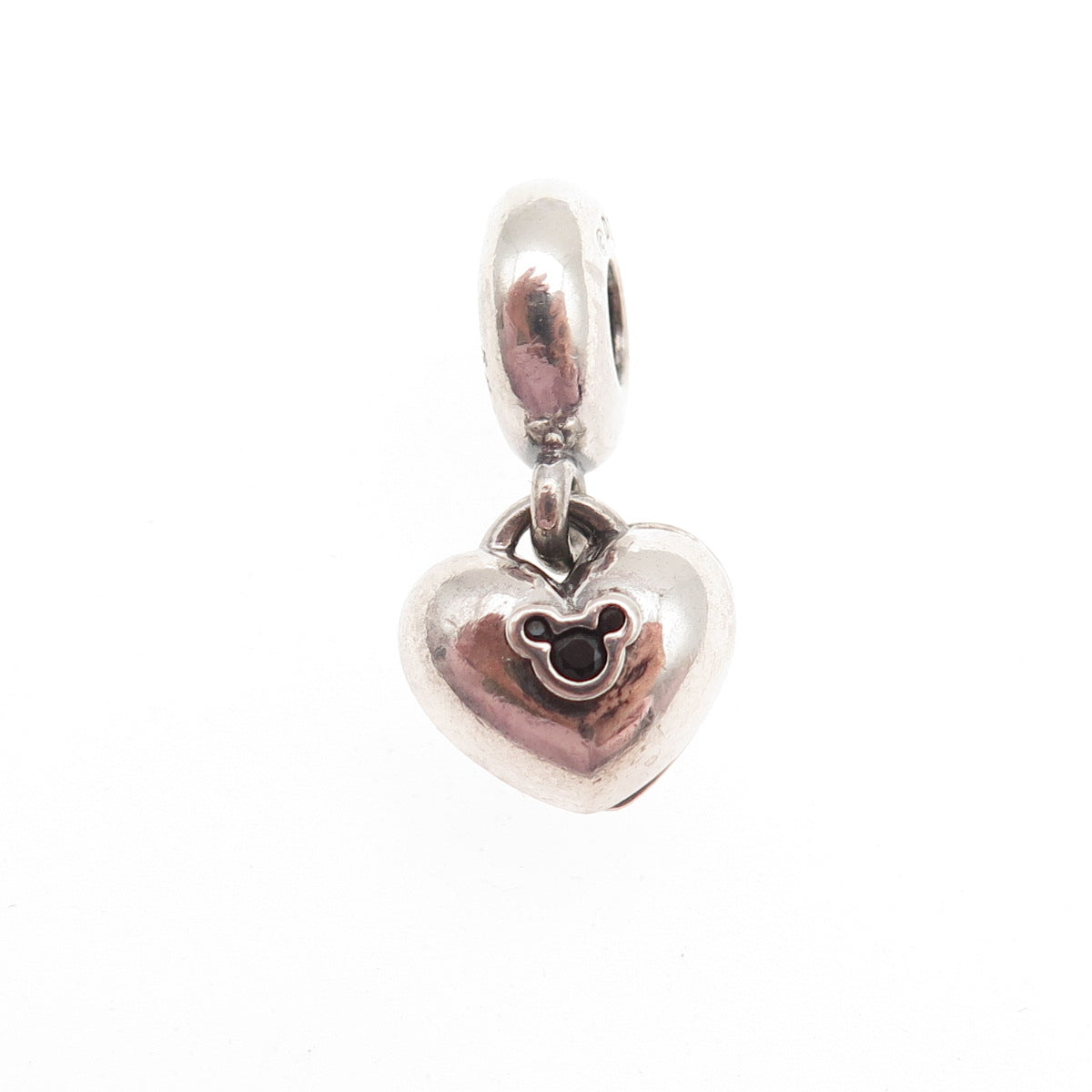 PANDORA & DISNEY 925 Sterling Enamel C Z Mickey Minnie Mouse Heart Dangle Charm