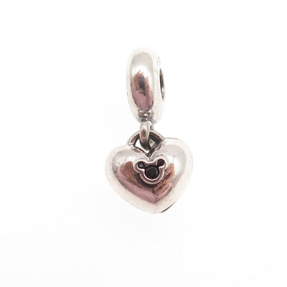 PANDORA & DISNEY 925 Sterling Enamel C Z Mickey Minnie Mouse Heart Dangle Charm