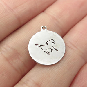 925 Sterling Silver USA Two In Town Horse Charm Pendant