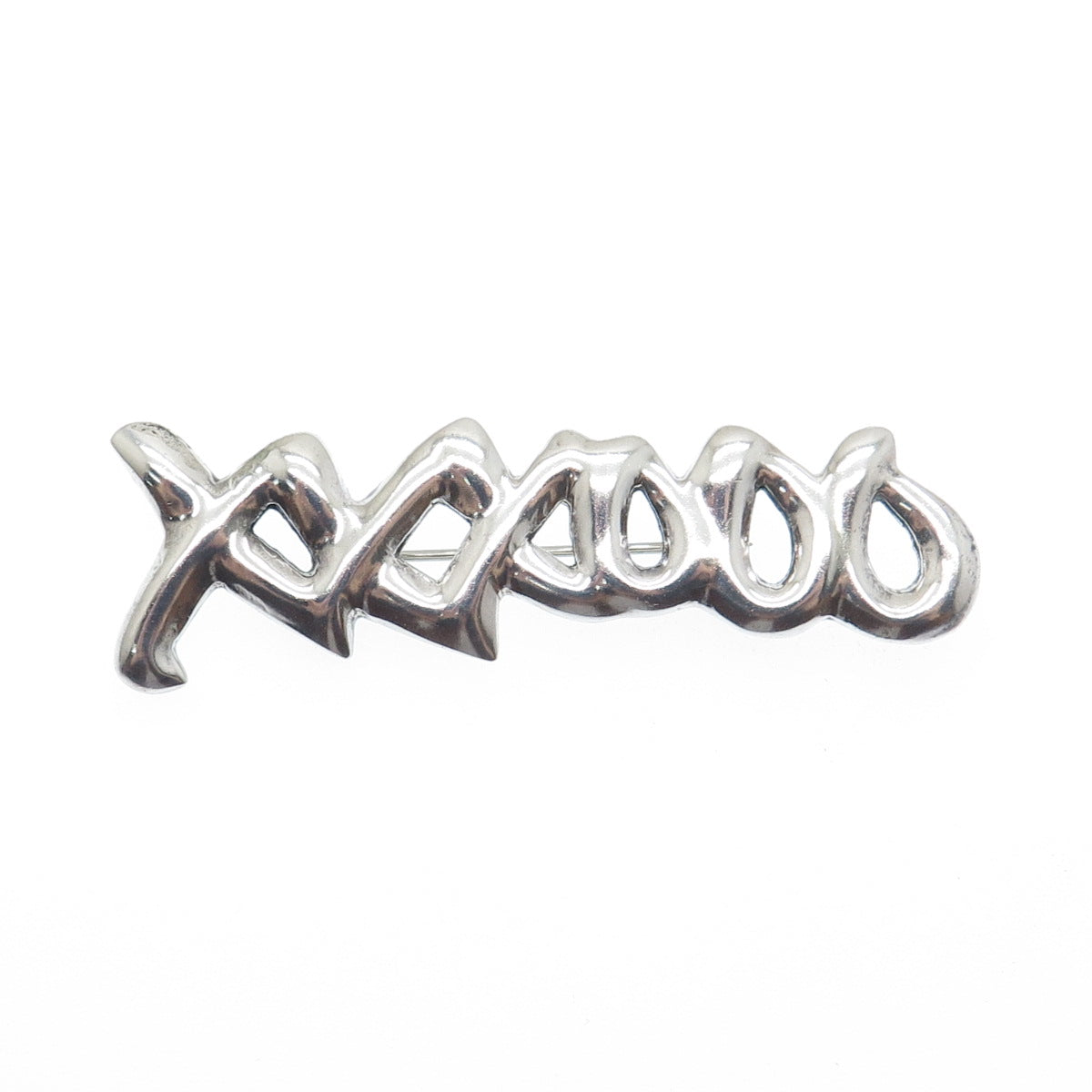 925 Sterling Silver Vintage Mexico XO Hugs & Kisses Pin Brooch