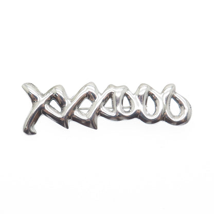 925 Sterling Silver Vintage Mexico XO Hugs & Kisses Pin Brooch