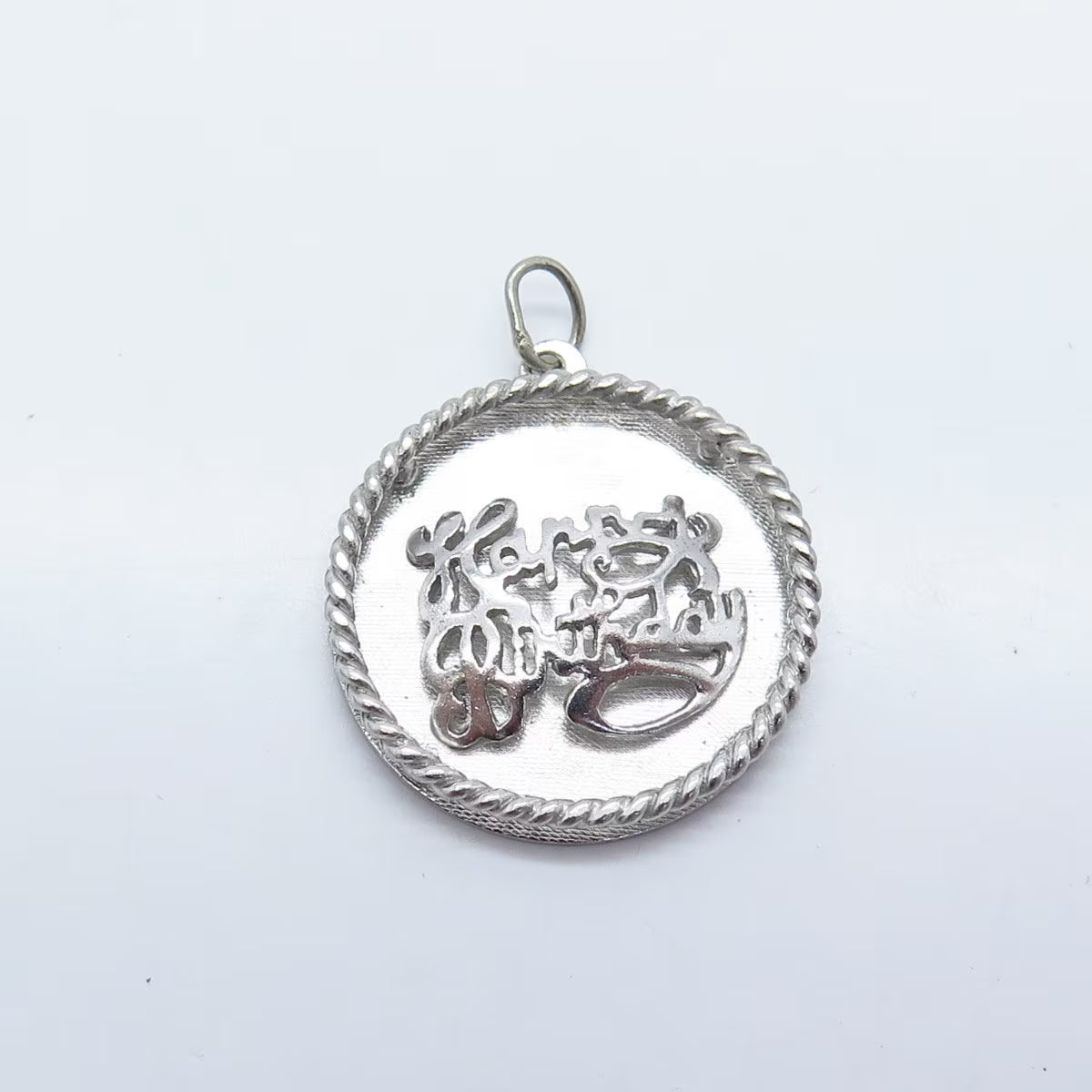 925 Sterling Silver Vintage "Happy Birthday" Pendant