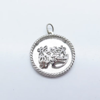 925 Sterling Silver Vintage "Happy Birthday" Pendant