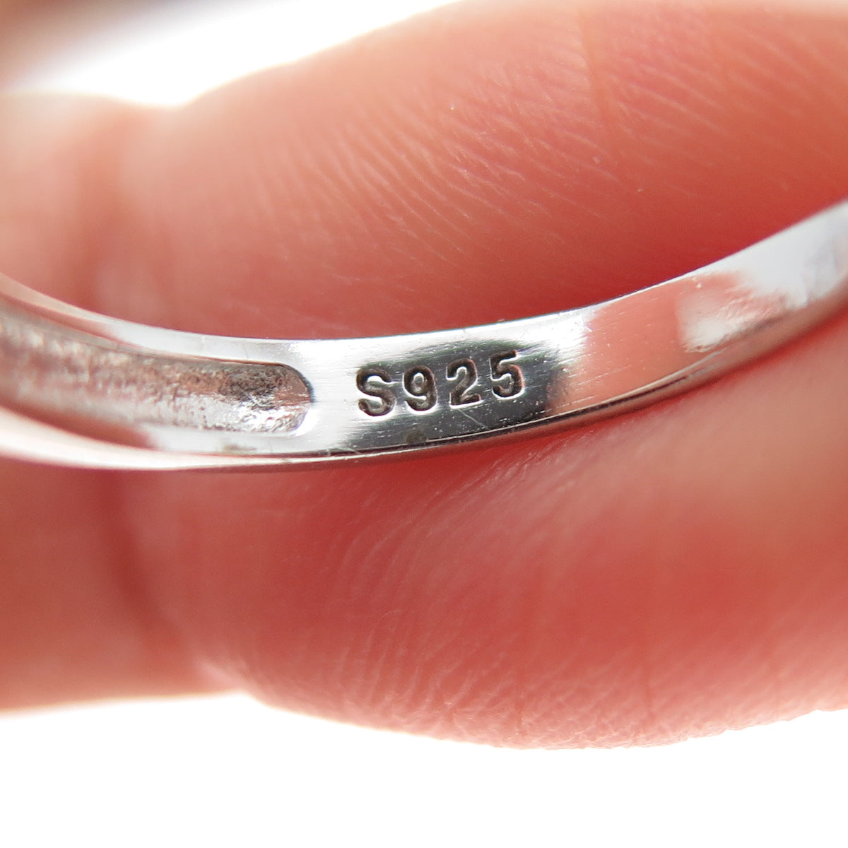 925 Sterling Silver Vintage Letter V Dangle Charm Adjustable Ring Size 6