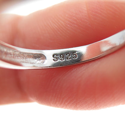 925 Sterling Silver Vintage Letter V Dangle Charm Adjustable Ring Size 6