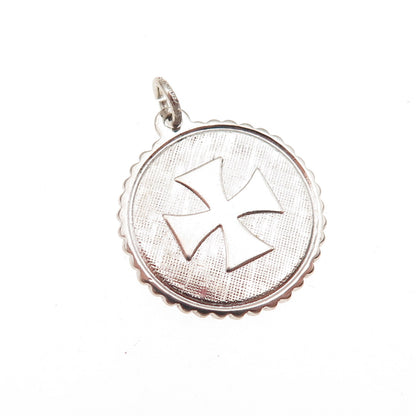 Elco 925 Sterling Silver Vintage Maltese Cross Charm Pendant