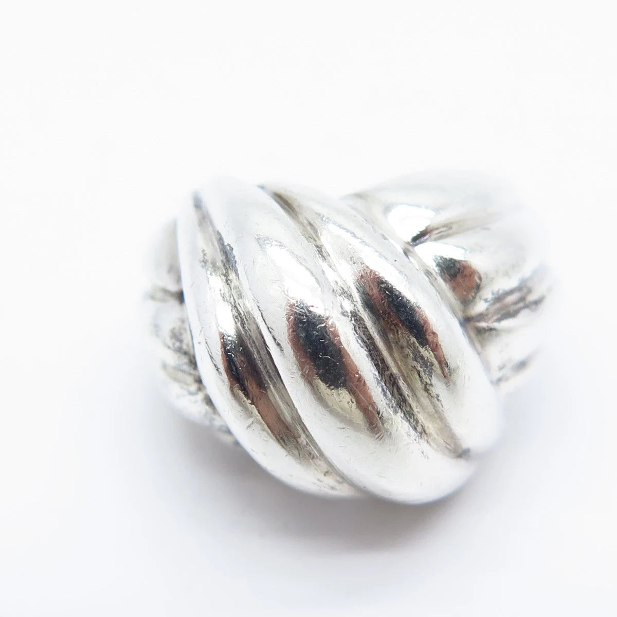 925 Sterling Silver Vintage Ribbed Ring Size 6