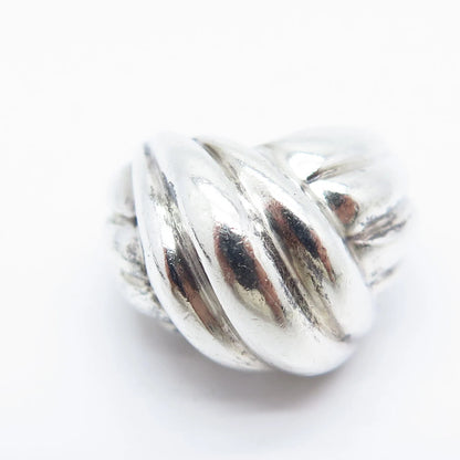 925 Sterling Silver Vintage Ribbed Ring Size 6