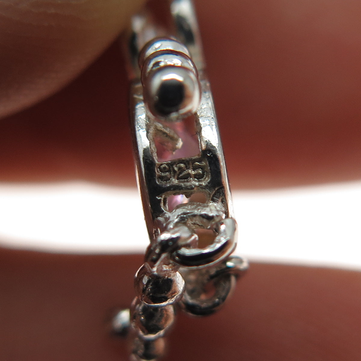 925 Sterling Silver Pink C Z October Birthstone Boy Articulated Charm Pendant