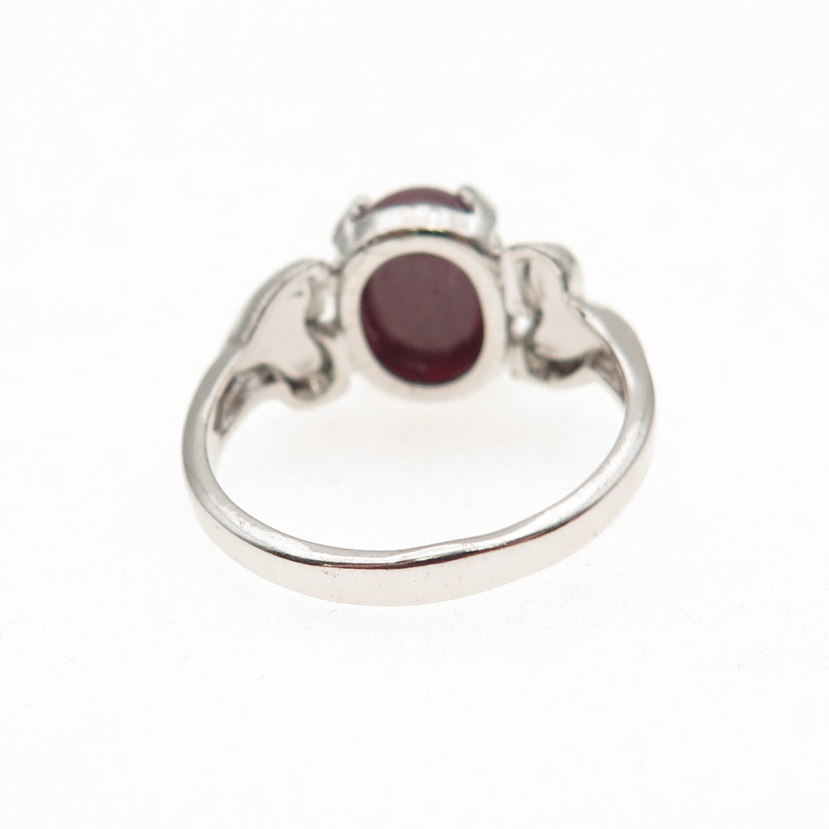 Vargas 925 Sterling Silver Antique Art Deco Real Ruby Floral Ring Size 4.5