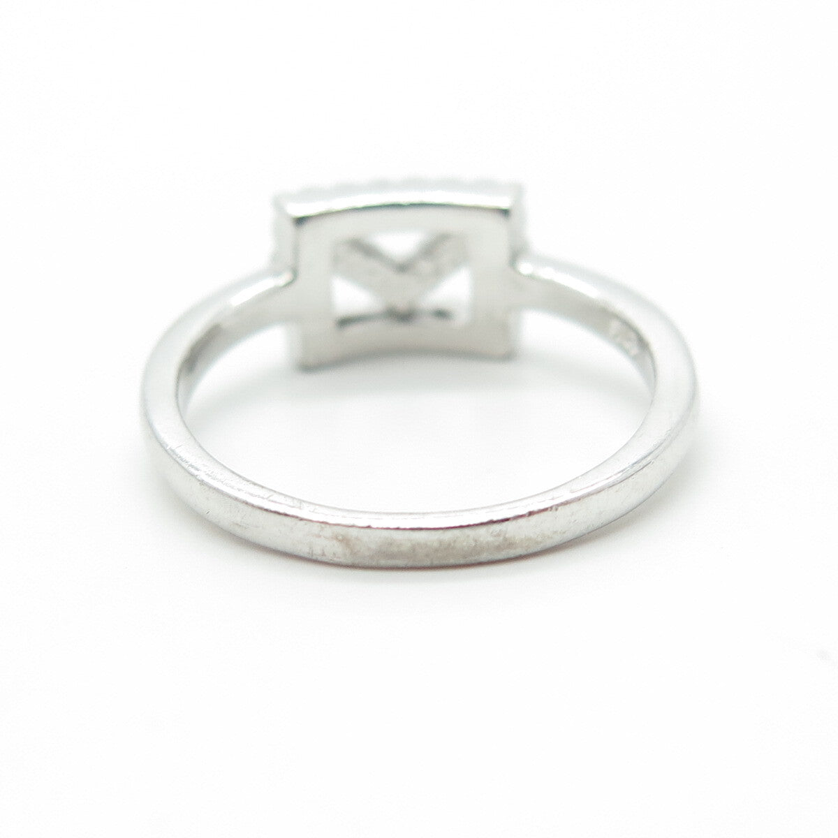925 Sterling Silver White C Z Mail Envelope Minimalist Ring Size 6