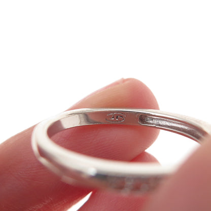 925 Sterling Silver Real Round-Cut Diamond Half Eternity Band Ring Size 7