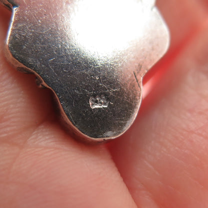 925 Sterling Silver Vintage Real Rose Quartz Tourmaline Rhodonite Slide Pendant