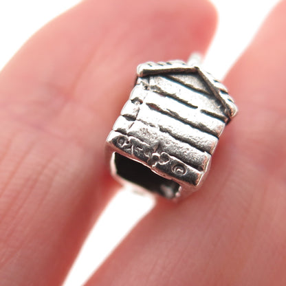 Sunwest 925 Sterling Silver Vintage Dog House Oxidized 3D Mini Charm Pendant