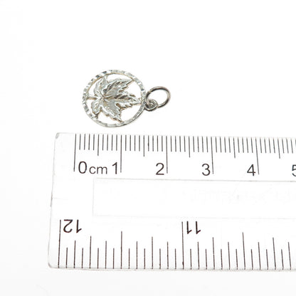 925 Sterling Silver Vintage EVP Maple Leaf Minimalist Charm Pendant
