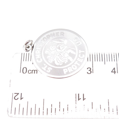 Griffith & Sons 925 Sterling Silver Vintage St. Christopher Charm Pendant