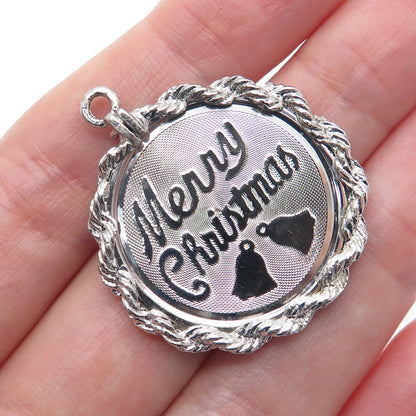 ELCO 925 Sterling Silver Vintage Merry Christmas Charm Pendant