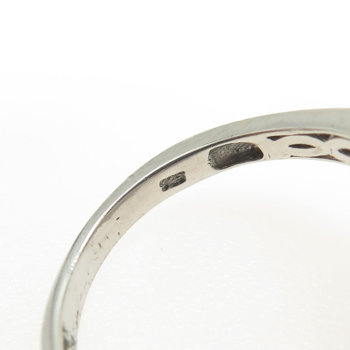 CHUCK CLEMENCY 925 Sterling Silver Real Rutilated Quartz Enamel Ring Size 11.25