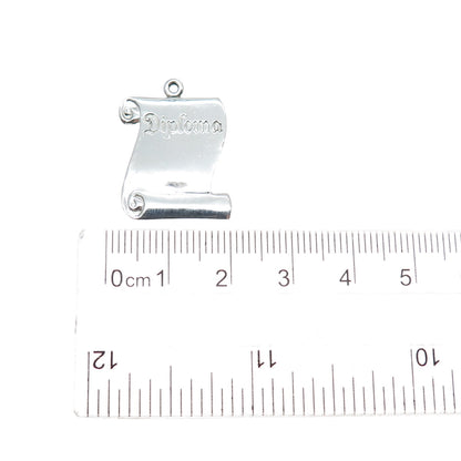 925 Sterling Silver Vintage Diploma Mini Charm Pendant