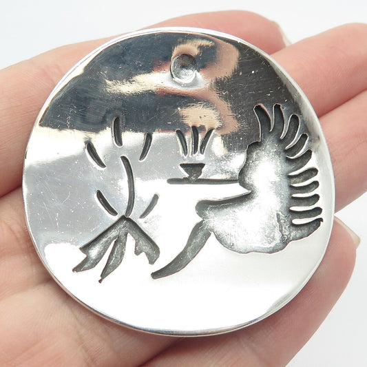 925 Sterling Silver Vintage Mexico Hedgehog Storyteller Pendant