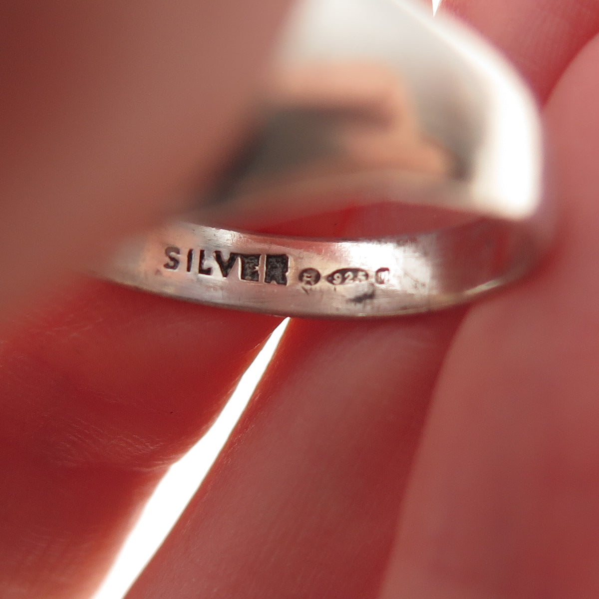 925 Sterling Silver Vintage England Engraved PG Mono Signet Ring Size 9.75