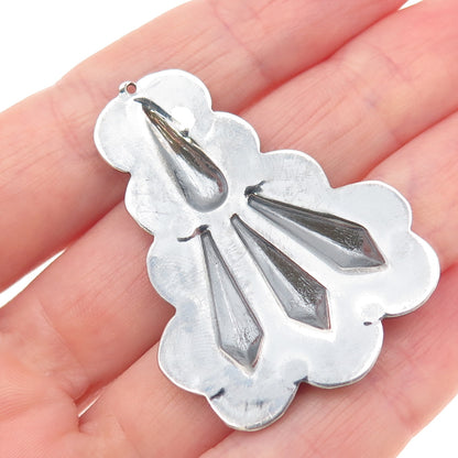Old Pawn 925 Sterling Silver Vintage Southwestern Oxidized Tribal Charm Pendant