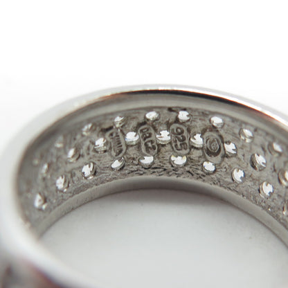 925 Sterling Silver Round-Cut C Z All Around Band Ring Size 6.25