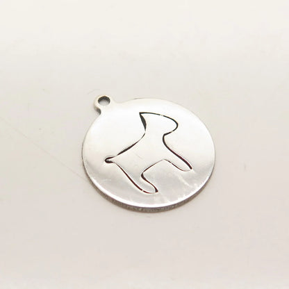 925 Sterling Silver USA Two In Town Dog Charm Pendant
