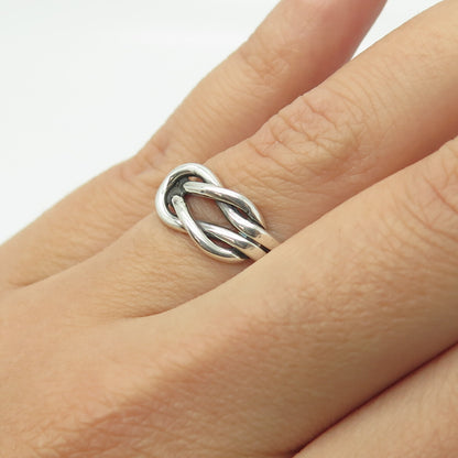 925 Sterling Silver Vintage Mariner Love Knot Ring Size 7.25