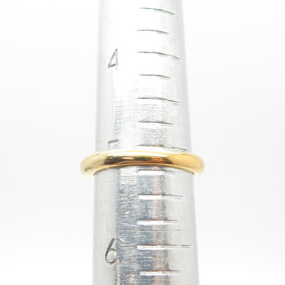 925 Sterling Silver Gold Plated Round-Cut C Z Ring Size 5.25