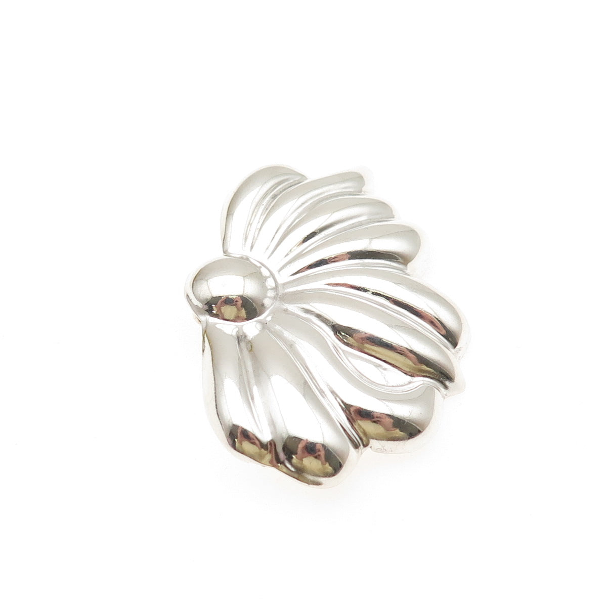 925 Sterling Silver Vintage Mexico Modernist Flower Slide Pendant