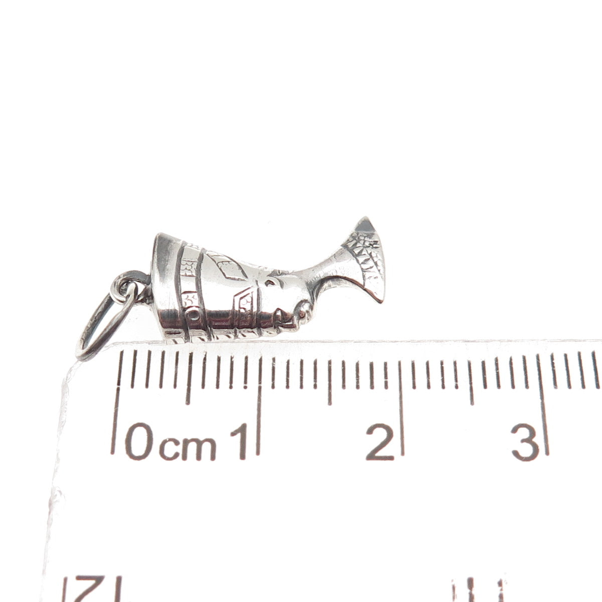925 Sterling Silver Vintage Egyptian Nefertiti Oxidized Mini Charm Pendant