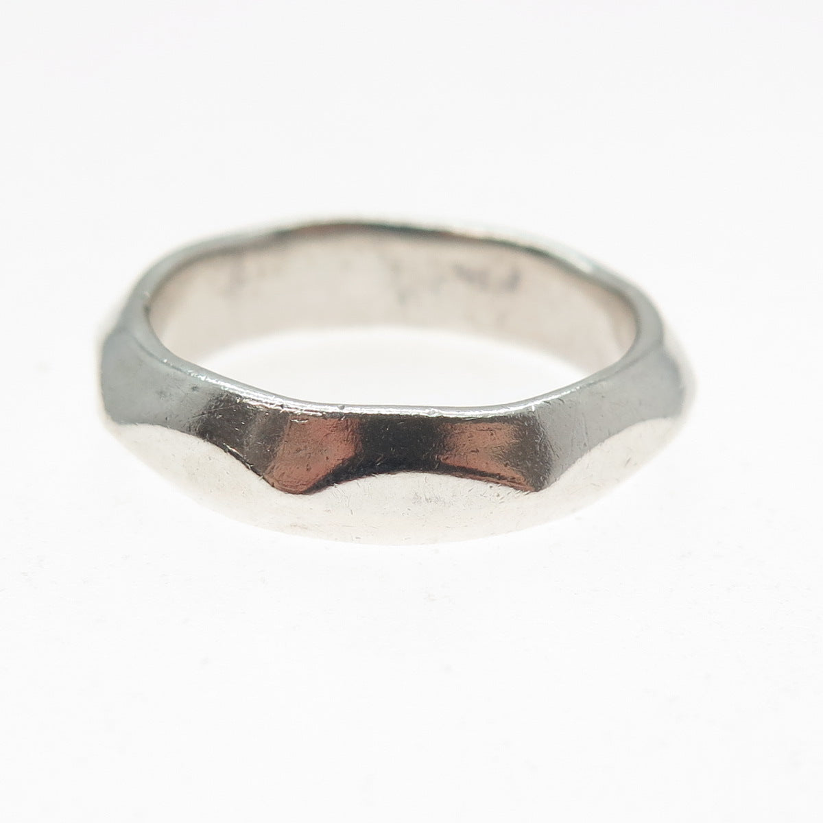 925 Sterling Silver Vintage Modernist Band Ring Size 9.25