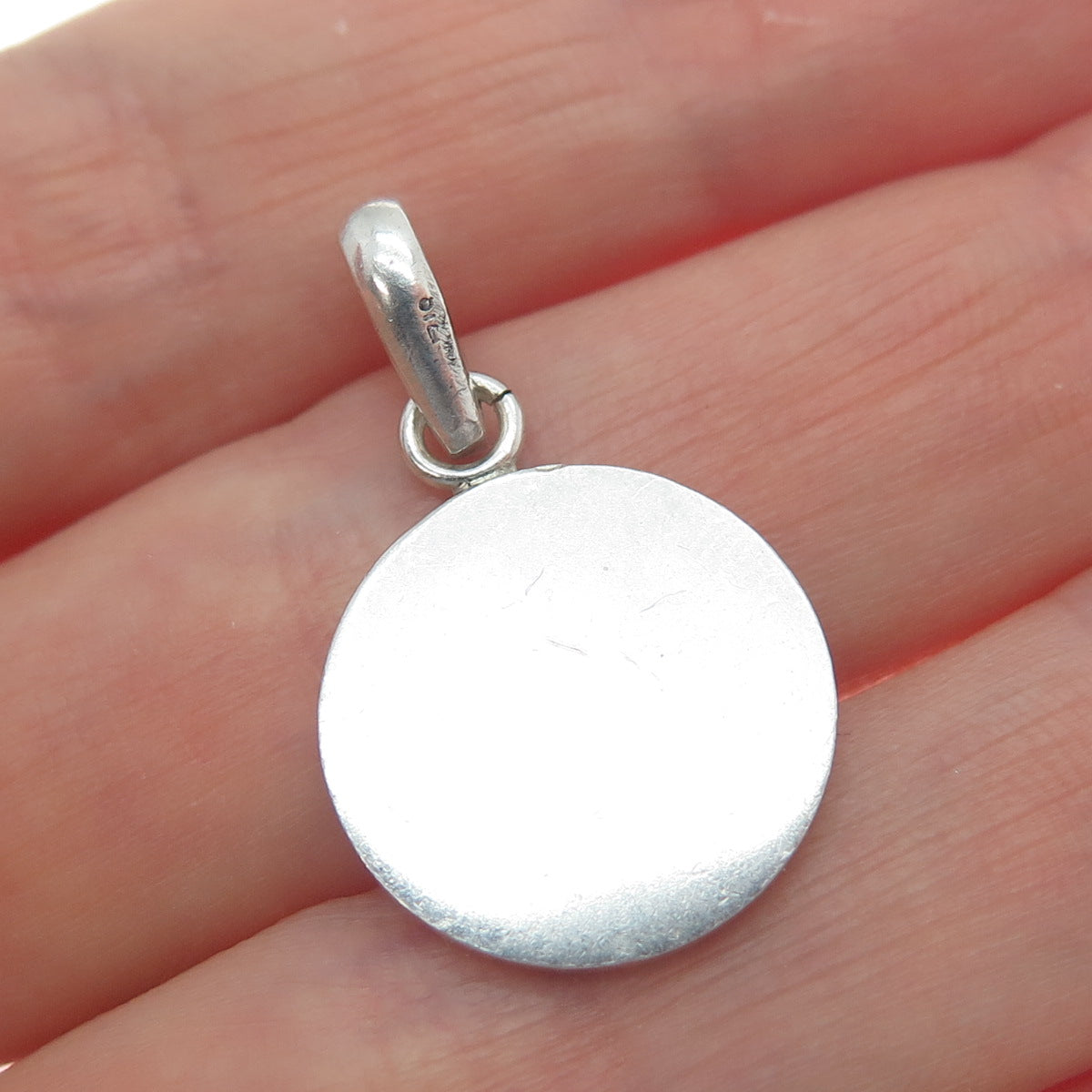 925 Sterling Silver Vintage St. Mary Religious Charm Pendant