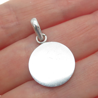 925 Sterling Silver Vintage St. Mary Religious Charm Pendant