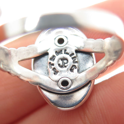 PACIFIC JEWELRY Old Pawn 925 Sterling Vintage Peacock Turquoise Ring Size 7.25