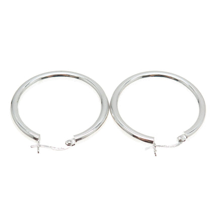 925 Sterling Silver Tube Hoop Earrings