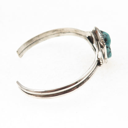 Ed Kee Navajo Old Pawn 925 Sterling Vintage Turquoise Adjustable Bracelet 6.25"