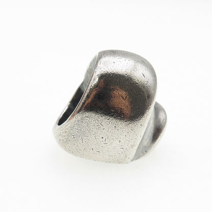 925 Sterling Silver Vintage Modernist Dome Oxidized Statement Ring Size 4