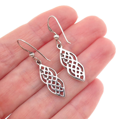 PSCL Peter Stone 925 Sterling Silver Vintage Celtic Love Knot Dangle Earrings