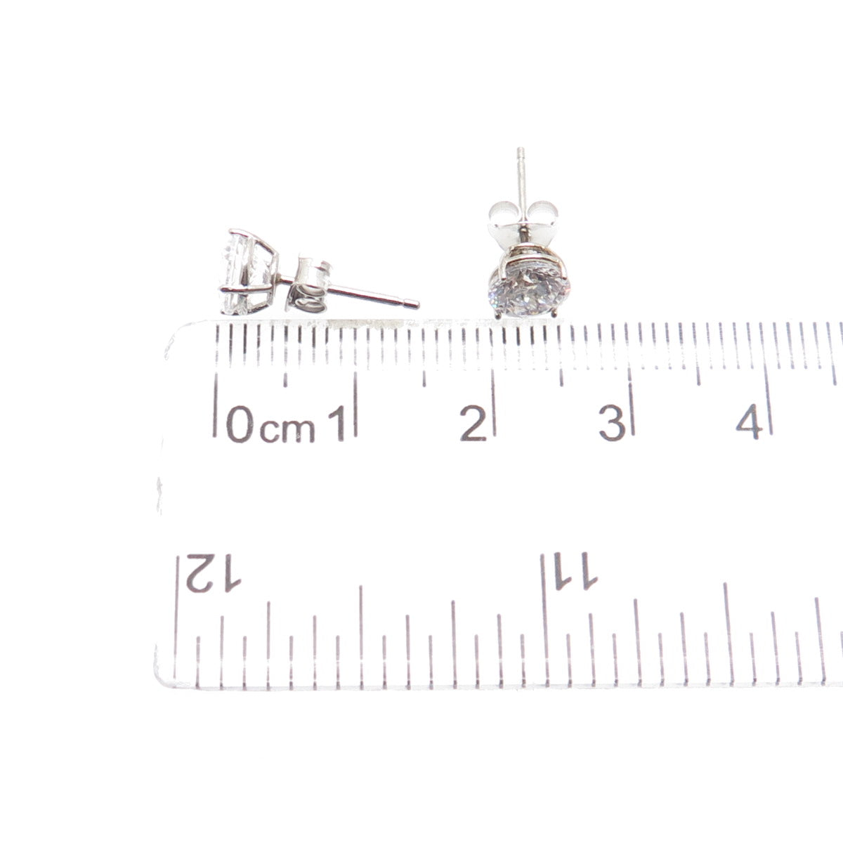 DBJ DEE BERKLE 925 Sterling Silver Round-Cut C Z Stud Earrings