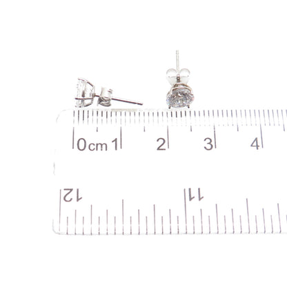 DBJ DEE BERKLE 925 Sterling Silver Round-Cut C Z Stud Earrings