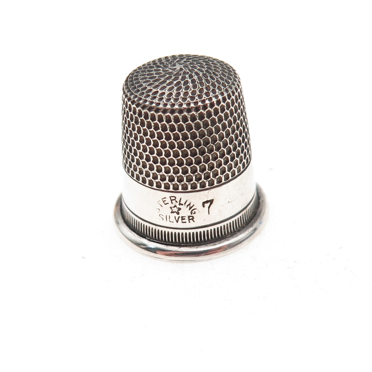 Waite Thresher 925 Sterling Silver Antique Art Deco Sewing Thimble Size 7