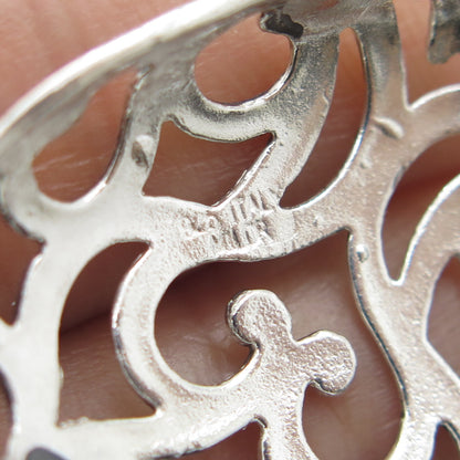 MILOR 925 Sterling Silver Vintage Italy Ornate Heart Pendant