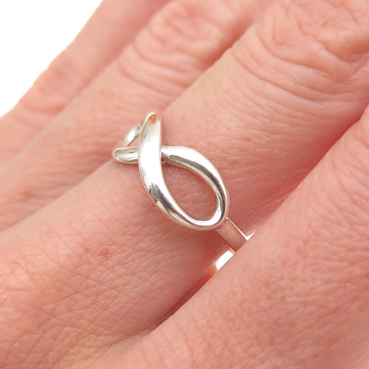 Tiffany & Co. 925 Sterling Silver Vintage Infinity Ring Size 7.25