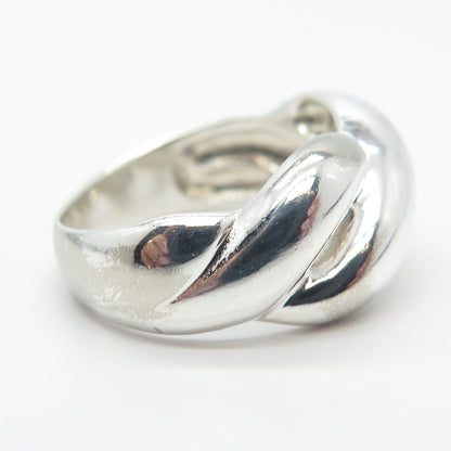 925 Sterling Silver Vintage Ribbed Ring Size 7