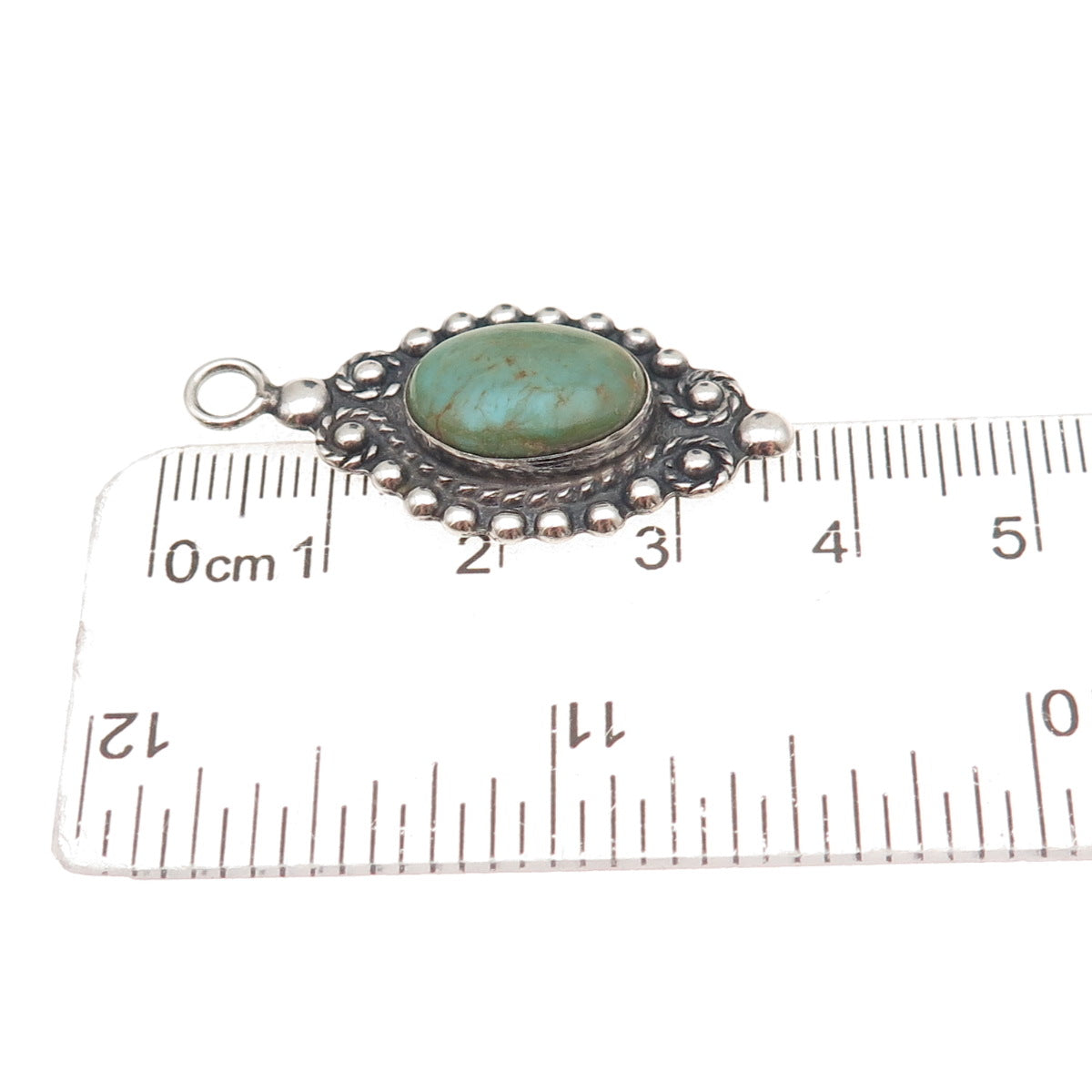 Old Pawn Sterling Silver Vintage Southwestern Royston Turquoise Charm Pendant