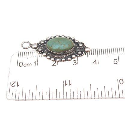 Old Pawn Sterling Silver Vintage Southwestern Royston Turquoise Charm Pendant