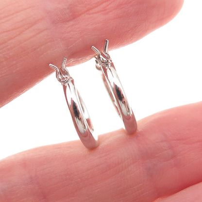 925 Sterling Silver Tube Hoop Earrings